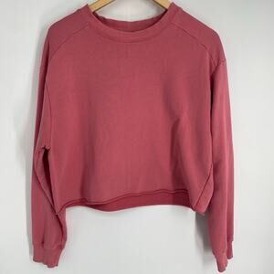& Other Stories Top Women’s Large Pink Sweatshirt Cropped Fall Feminine Boxy